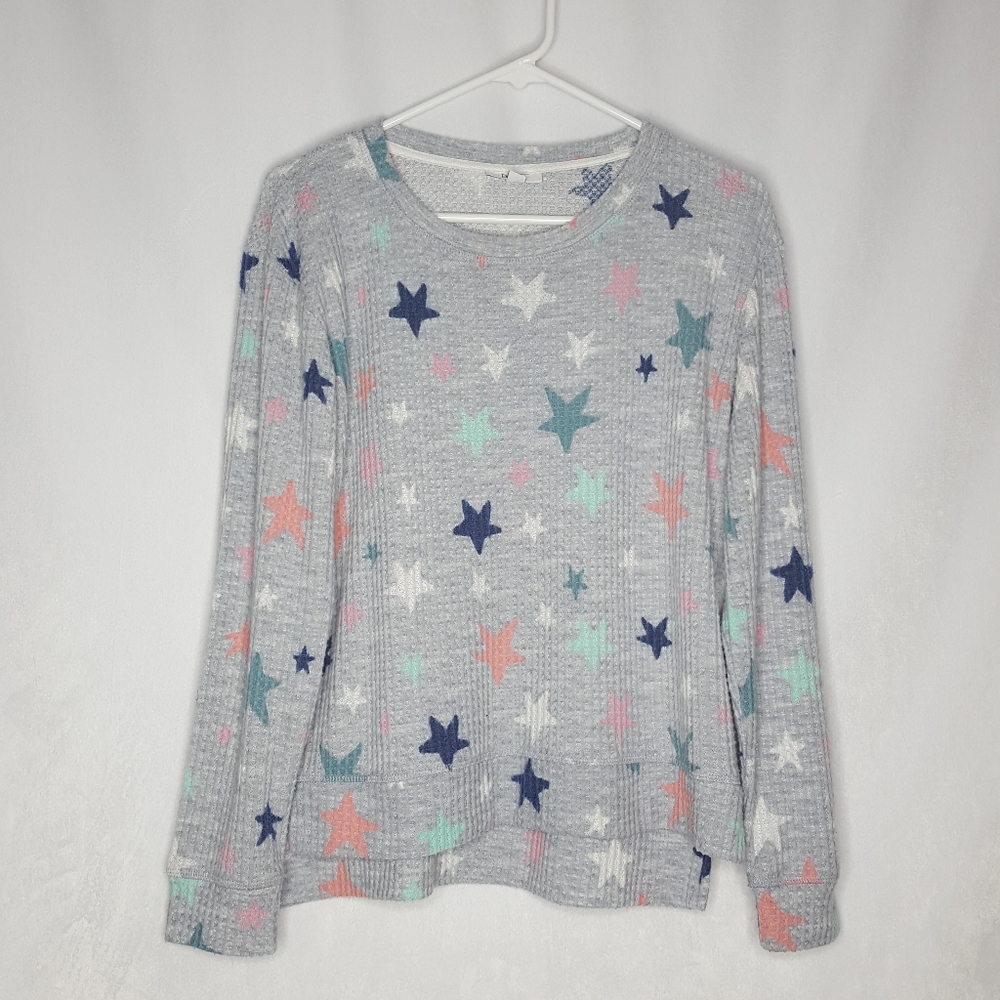 Soft waffle knit star top size L